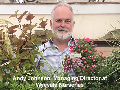 Andy Johnson, Managing Director at Wyevale Nurseries exhibit at Four Oaks Trade show