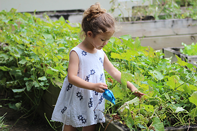 Children gardening