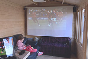 Sheds can be used as dens with a huge TV