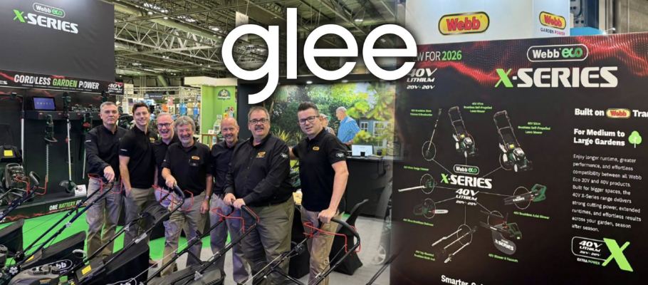 Webb staff in a group photo at their trade stand at Glee