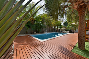 outdoor living space - a pool surrounded by Endurawood decking