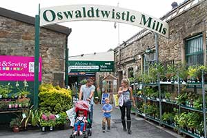 Oswaldtwistle Mills sign and open entrance