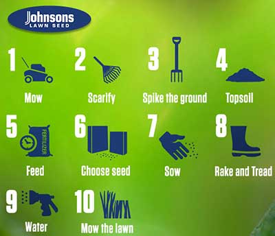 Johnsons Lawn Seed - 10 steps to restore lawn - Lawn Care guide