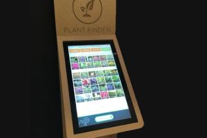 The new 21 inch pedestal wall mounted Touchscreen Kiosks featuring Joy of Plants' plant finder