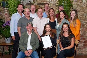 The team from Coolings Wych Cross with GCA CEO Peter Burks (far right), GCA Inspector Gordon Emslie (far left) and South Thames Area Chairman James Evans (second right) and their award for Garden Centre of the Year in the Garden Centre (GC) category.