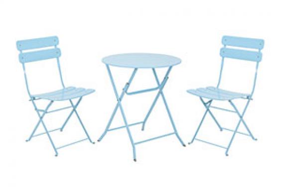 Ashford bistro garden furniture set in duck egg blue