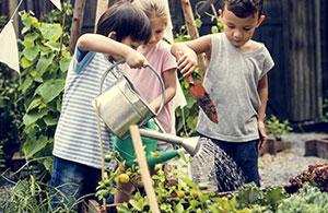 Children gardening